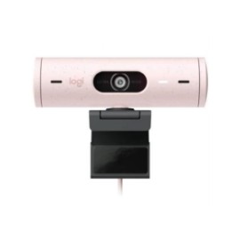 Cámara Web Logitech Brio 500 FHD Resolución 1080p Corrección Iluminación Encuadre Automático Color Rosa