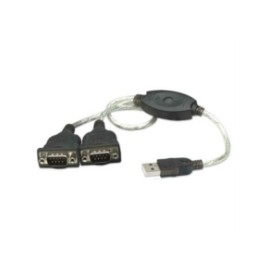 Convertidor Manhattan USB a Serial DB9M 2 Puertos