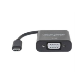 Convertidor Manhattan Video USB-C 3.1 a VGA-H Color Negro