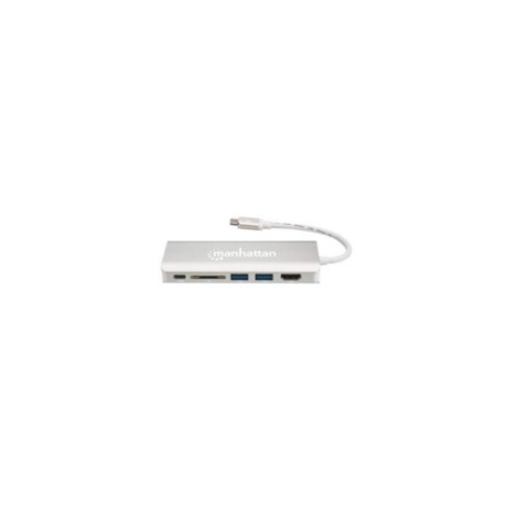 Dock Manhattan Replicador Puertos USB Tipo-C 6 en 1 HDMI/RJ45/USB