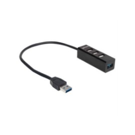 Hub Manhattan Combo 1 Puerto USB 3.0/3 Puertos USB 2.0 Color Negro