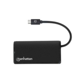 Hub Manhattan USB 3.2 Gen1 4 Puertos Color Negro