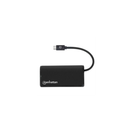 Hub Manhattan USB 3.2 Gen1 4 Puertos Color Negro