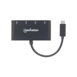 Hub Manhattan USB-C 3.2 Gen1 4 Puertos USB-A Color Negro