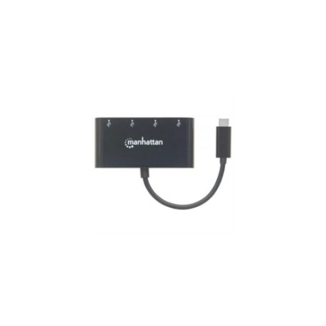 Hub Manhattan USB-C 3.2 Gen1 4 Puertos USB-A Color Negro