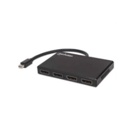 Hub Manhattan Video Splitter Mini DisplayPort a 4 DisplayPort Color Negro