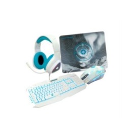 Kit Gaming Vortred Avalanche 4 en 1 Teclado/Mouse/Audífonos/MousePad Color Blanco