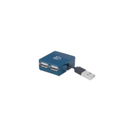 Micro Hub Manhattan USB 2.0 Alta Velocidad 4 Puertos Color Azul