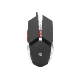 Mouse Manhattan Gaming Óptico LED 3200 dpi 7 Botones Color Negro-Plata