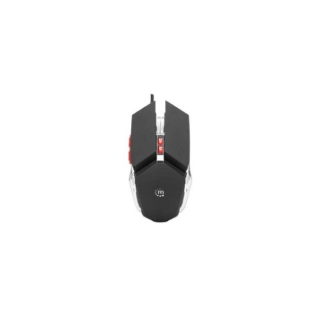 Mouse Manhattan Gaming Óptico LED 3200 dpi 7 Botones Color Negro-Plata