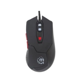 Mouse Manhattan Gaming Óptico LED USB 6 Botones Color Negro