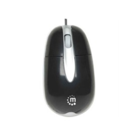 Mouse Manhattan Óptico Clásico MH3 USB 1000dpi Color Negro-Plata