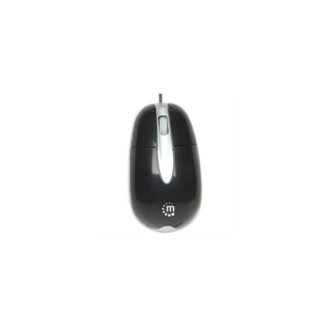 Mouse Manhattan Óptico Clásico MH3 USB 1000dpi Color Negro-Plata