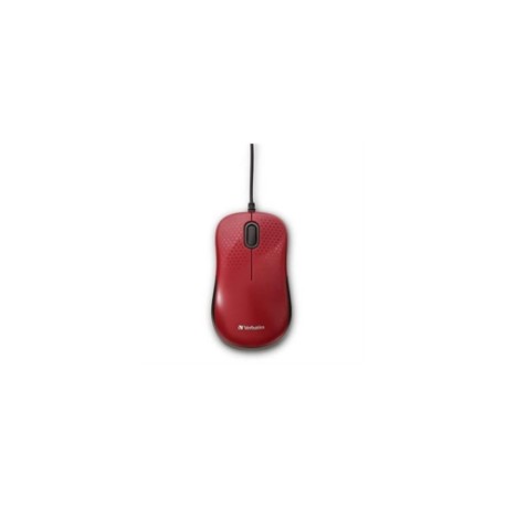 Mouse Verbatim Silent Corded Óptico Color Rojo