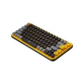 Teclado Logitech POP KEYS Inalámbrico con Función Emojis Personalizables Blast Color Amarillo-Negro