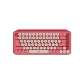 Teclado Logitech Pop Mecánico Teclas Emoji Personalizables Color Rosa Coral