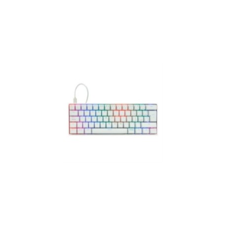 Teclado Mecánico Game Factor KBG560 RGB Teclas Extras Pink Red Intercambiables Red Switch USB Color Blanco