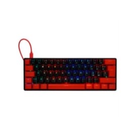 Teclado Mecánico Game Factor KBG560 RGB Teclas Extras Red Intercambiables Red Switch USB Color Rojo