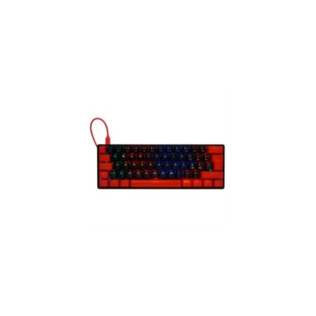 Teclado Mecánico Game Factor KBG560 RGB Teclas Extras Red Intercambiables Red Switch USB Color Rojo