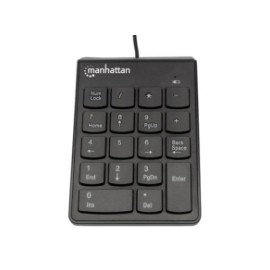 Teclado Numérico Manhattan Alámbrico USB 18 Teclas Color Negro