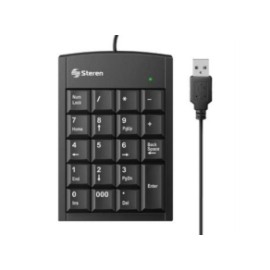 Teclado Numérico Steren USB Extra Plano 19 Teclas Color Negro