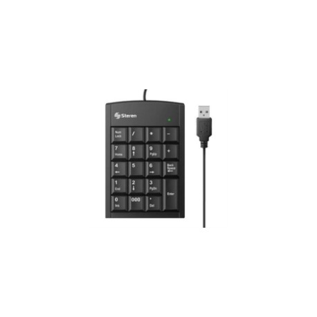 Teclado Numérico Steren USB Extra Plano 19 Teclas Color Negro