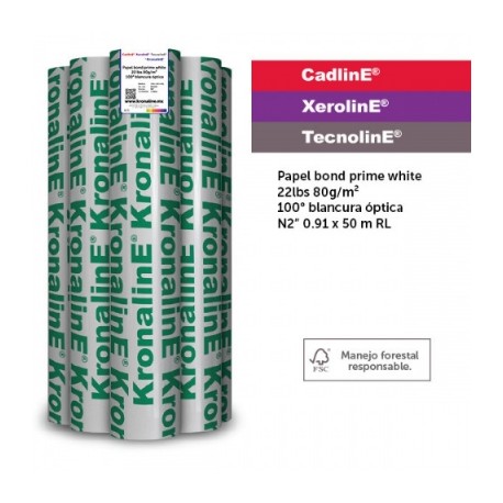 ROLLO KRONALINE PW456 .61X50 N2 BOND PRIME WHITE P/PLOTTER,ROLLO KRONALINE PW450 0.91X50 N2" PRIME WHITE,ROLLO KRONALINE KE066 