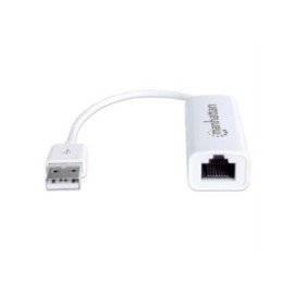 Adaptador Manhattan Fast Ethernet USB 2.0 Alta Velocidad 10/100 Color Blanco