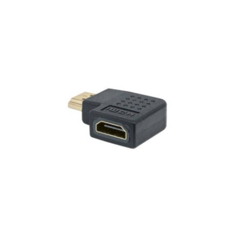 Adaptador Manhattan HDMI H-M Ángulo Derecho 90 grados Color Negro