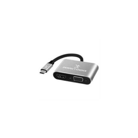 Adaptador Perfect Choice USB Tipo C a HDM1/VGA