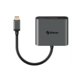 Adaptador Steren USB-C a HDMI/USB 3.0/USB-C Color Negro