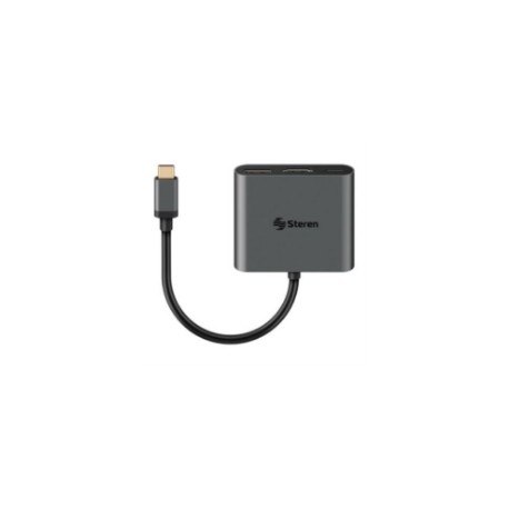 Adaptador Steren USB-C a HDMI/USB 3.0/USB-C Color Negro